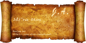 Jóna Atos névjegykártya